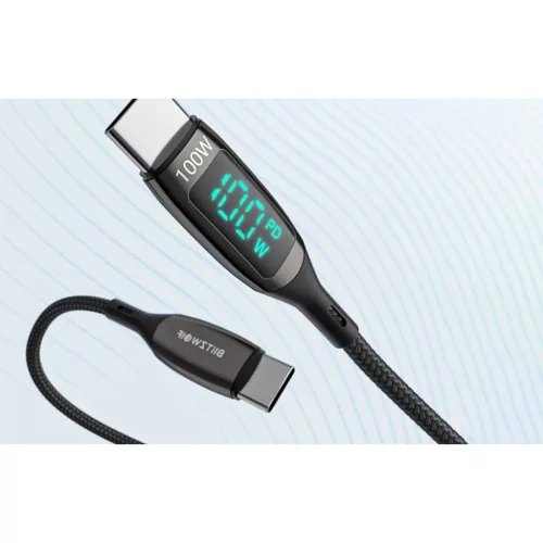 BlitzWolf BW-TC23 USB-C - USB-C töltőkábel kijelzővel, 100W, 0.9m -5905316140141 5 kép