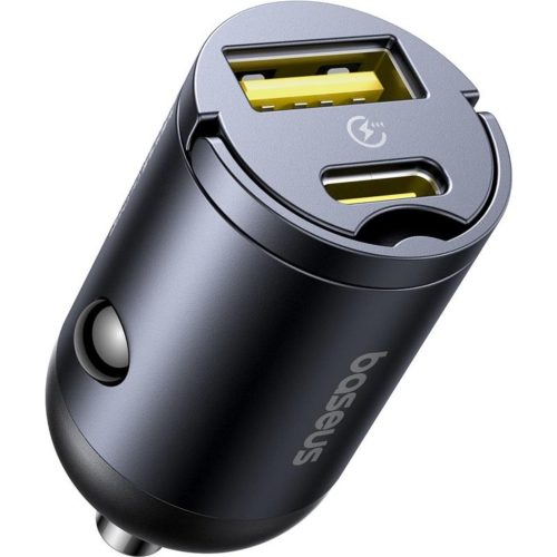 Baseus Tiny Star Mini autós töltő (U+C) 30W Kozmikus fekete-6932172677206 6 kép