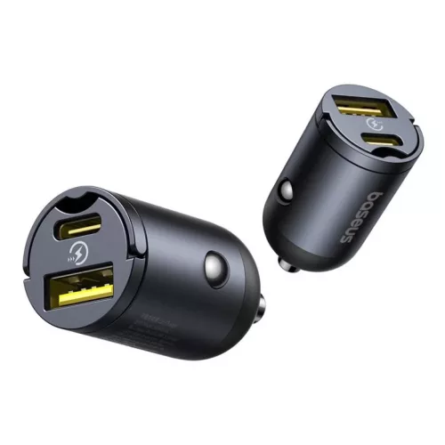 Baseus Tiny Star Mini autós töltő (U+C) 30W Kozmikus fekete-6932172677206 3 kép