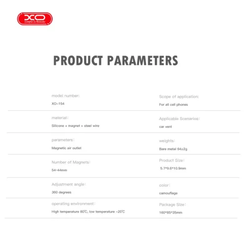 XO autós tartó 154 mágneses fekete szellőző rácsra magsafe-6975837581425 5 kép