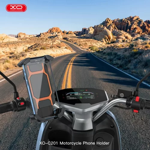 XO C201 biciklis / motoros mobiltelefon tartó fekete-narancssárga-6975837589636 7 kép