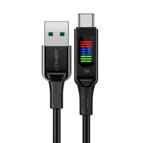   Acefast C7-04 USB-A USB-C 60W 1.2m kábel kijelzővel - fekete