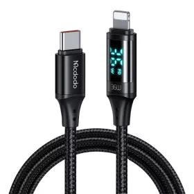 Mcdodo CA-1030 USB-C - Lightning kábel, 36W, 1.2m (fekete)-6921002610308 1 kép