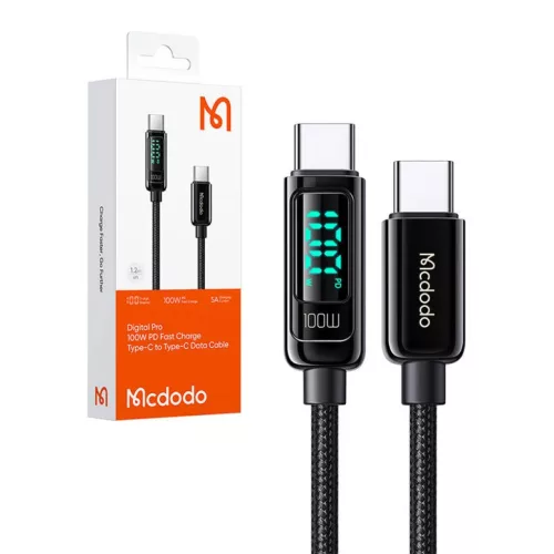Mcdodo CA-8820 100W USB-C to USB-C kábel, 1.2m (fekete)-6921002688208 3 kép