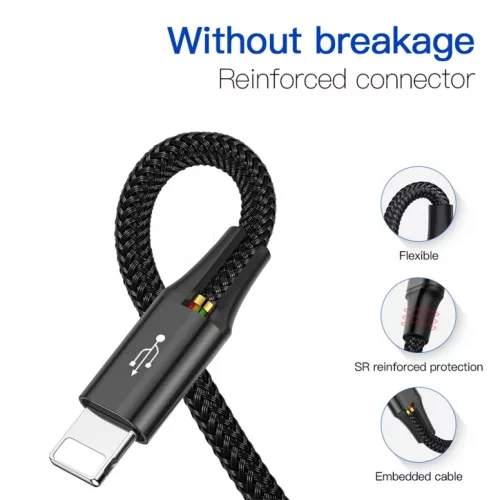 Baseus 4in1 gyorstöltő kábel szett 2 x Lightning 3.5A nylon harisny-6953156278486 4 kép