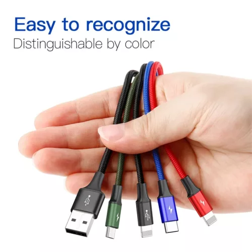 Baseus 4in1 gyorstöltő kábel szett 2 x Lightning 3.5A nylon harisny-6953156278486 5 kép