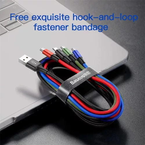 Baseus 4in1 gyorstöltő kábel szett 2 x Type-C 3.5A nylon harisnyáz-6953156278493 5 kép