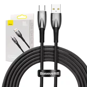   Baseus Glimmer USB-A - USB-C töltőkábel, 100W, 2m (fekete)