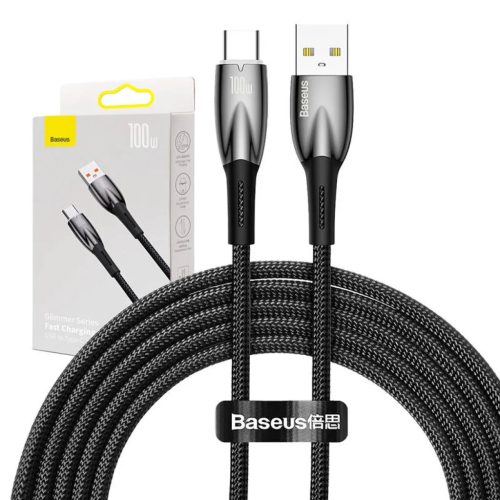 Baseus Glimmer USB-A - USB-C töltőkábel, 100W, 2m (fekete)-6932172617998 1 kép