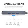 Baseus HUB Type-C - PD HDMI USB 3.0 LAN átalakító szürke (CAHUB-J0-6953156287365 2 kép