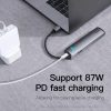 Baseus HUB Type-C - PD HDMI USB 3.0 LAN átalakító szürke (CAHUB-J0-6953156287365 4 kép