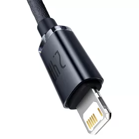 Baseus Crystal Shine USB-Lightning kábel, 2.4A, 1.2m (fekete)-6932172602680 2 kép