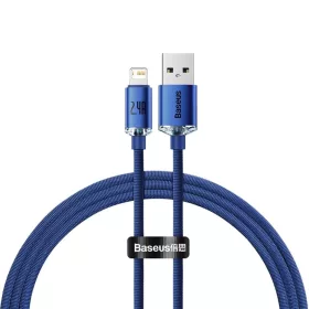   Baseus Crystal Shine gyors töltős adatkábel USB - Lightning 2.4A 1.2m kék (CAJY000003)