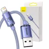 Baseus Crystal Shine Lightning USB kábel, 2.4A, 2m (lila)