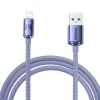 Baseus Crystal Shine Lightning USB kábel, 2.4A, 2m (lila)-6932172602734 2 kép