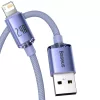 Baseus Crystal Shine Lightning USB kábel, 2.4A, 2m (lila)-6932172602734 4 kép