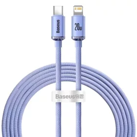 Baseus Crystal USB-C-Lightning kábel, 20W, PD, 2m (lila)-6932172602796 2 kép