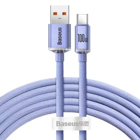Baseus Crystal Shine USB-USB-C kábel, 100W, 2m (lila)-6932172602857 2 kép