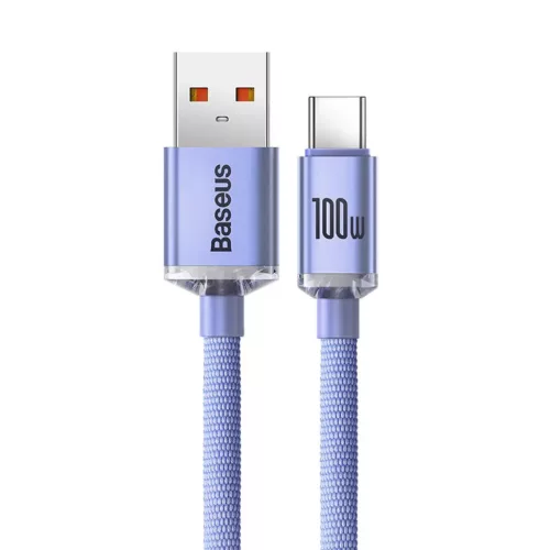 Baseus Crystal Shine USB-USB-C kábel, 100W, 2m (lila)-6932172602857 7 kép