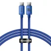 Baseus Crystal Shine gyors töltős adat kábel USB Type C - USB Type C 100W 1.2m kék
