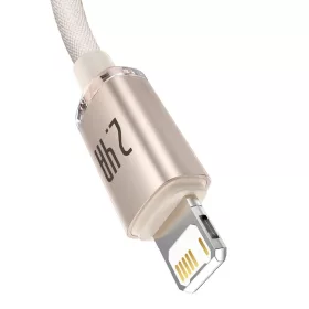 Baseus Crystal Shine USB - Lightning kábel 2,4A 20W 1,2m rózsaszín -6932172614430 2 kép