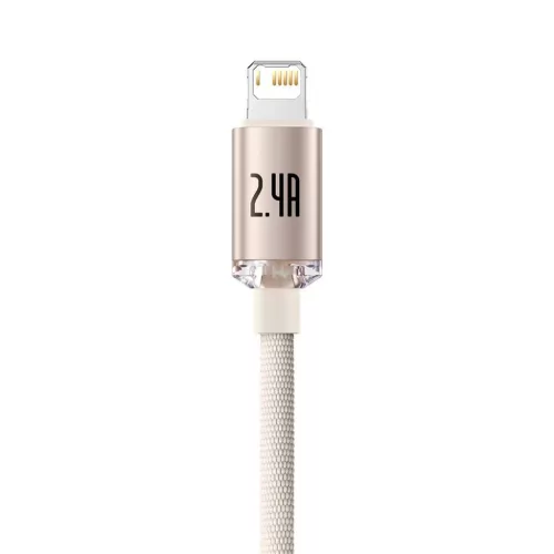 Baseus Crystal Shine USB - Lightning kábel 2,4A 20W 1,2m rózsaszín -6932172614430 3 kép