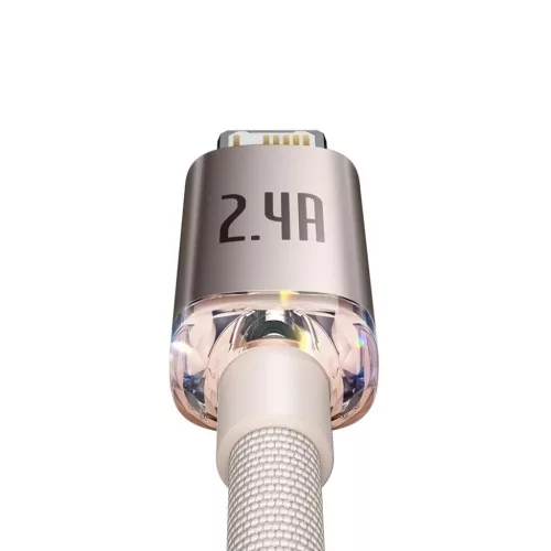 Baseus Crystal Shine USB - Lightning kábel 2,4A 20W 1,2m rózsaszín -6932172614430 6 kép