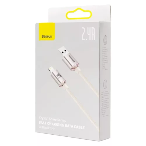 Baseus Crystal Shine USB - Lightning kábel 2,4A 20W 1,2m rózsaszín -6932172614430 8 kép