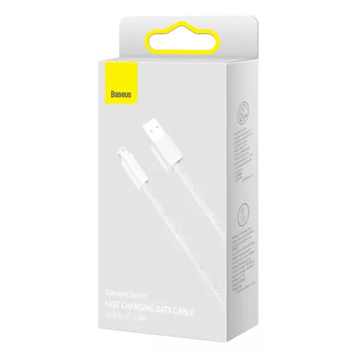 Baseus Dynamic USB-Lightning kábel, 2,4A, 2m (fehér)-6932172602062 5 kép