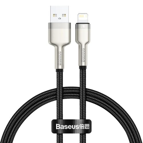 Baseus Cafule Series Metal USB - Lightning 2,4A kábel 25cm fekete (CA-6953156202238 1 kép