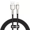 Baseus Cafule Metal nylon harisnyázott USB/ Lightning kábel 2.4A 1m fekete (CALJK-A01)