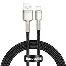   Baseus Cafule Metal nylon harisnyázott USB/ Lightning kábel 2.4A 1m fekete (CALJK-A01)