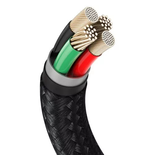 Baseus Cafule Metal nylon harisnyázott USB/ Lightning kábel 2.4A 1m -6953156202245 2 kép
