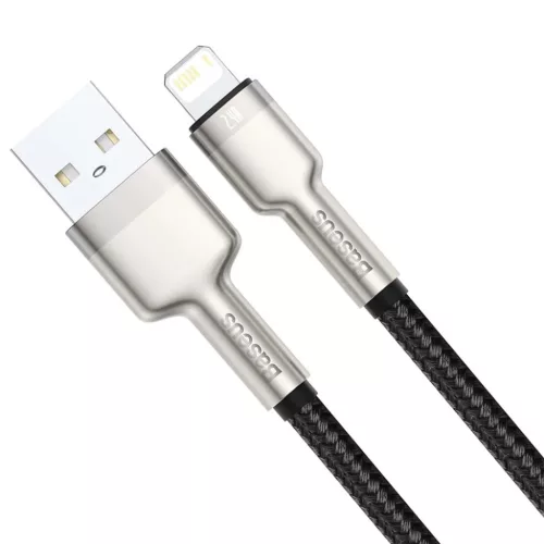 Baseus Cafule Metal nylon harisnyázott USB/ Lightning kábel 2.4A 1m -6953156202245 3 kép