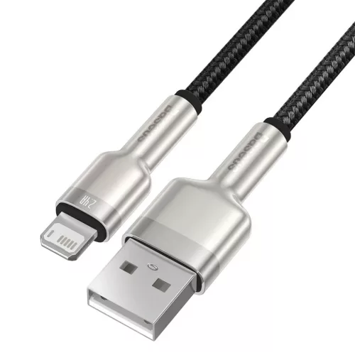 Baseus Cafule Metal nylon harisnyázott USB/ Lightning kábel 2.4A 1m -6953156202245 7 kép