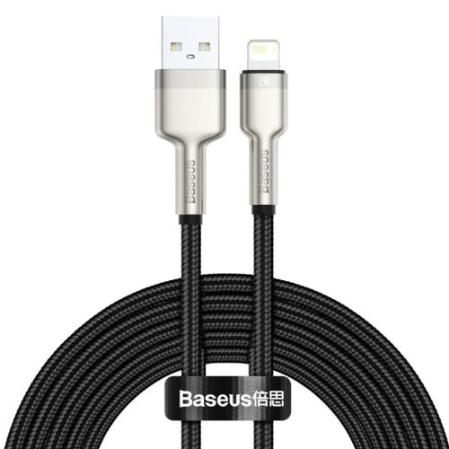 Baseus Cafule Metal nylon harisnyázott USB/ Lightning kábel 2.4A 2m -6953156202283 1 kép