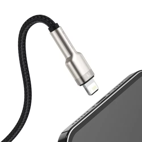 Baseus Cafule Metal nylon harisnyázott USB/ Lightning kábel 2.4A 2m -6953156202283 3 kép
