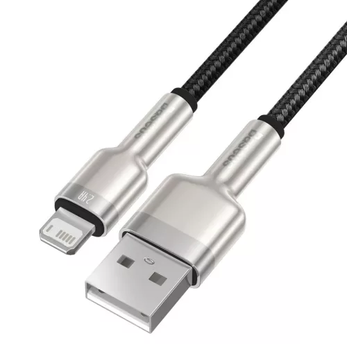 Baseus Cafule Metal nylon harisnyázott USB/ Lightning kábel 2.4A 2m -6953156202283 7 kép