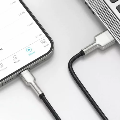 Baseus Cafule Metal nylon harisnyázott USB/ Lightning kábel 2.4A 2m -6953156202283 8 kép