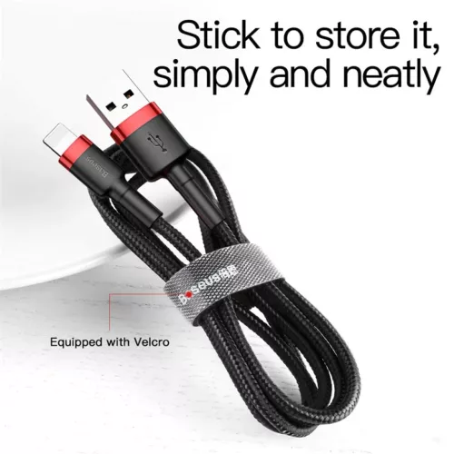 Baseus Cafule Nylon harisnyázott USB / Lightning QC3.0 1.5A kábel 2 -6953156275027 8 kép