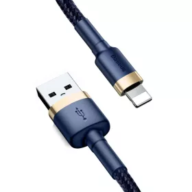   Baseus Cafule Nylon harisnyázott USB/Lightning kábel QC3.0 1.5A 2m Kék (CALKLF-CV3)