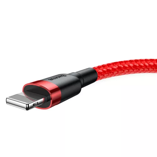Baseus Cafule Nylon harisnyázott USB/Lightning kábel 2A 3m piros (CA-6953156296299 3 kép