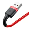Baseus Cafule Nylon harisnyázott USB/Lightning kábel 2A 3m piros (CA-6953156296299 5 kép