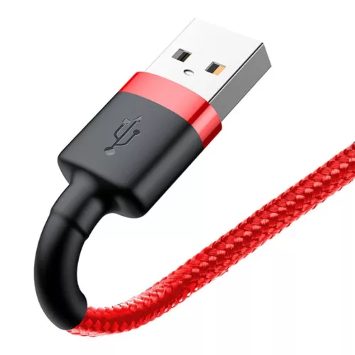 Baseus Cafule Nylon harisnyázott USB/Lightning kábel 2A 3m piros (CA-6953156296299 5 kép