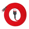 Baseus Cafule Nylon harisnyázott USB/Lightning kábel 2A 3m piros (CA-6953156296299 6 kép