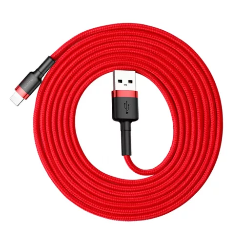 Baseus Cafule Nylon harisnyázott USB/Lightning kábel 2A 3m piros (CA-6953156296299 6 kép