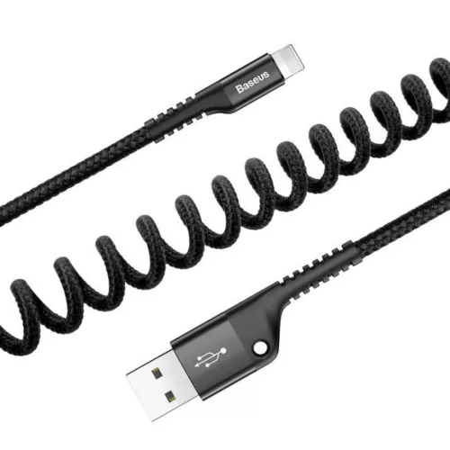 Baseus Fish Eye spring USB-A / Lightning 2A cable 1m - black-6953156277397 2 kép