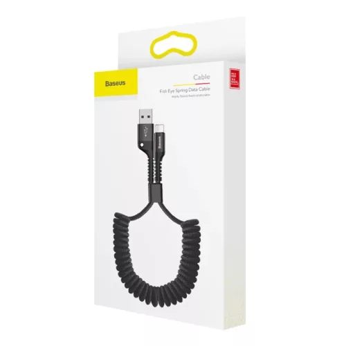 Baseus Fish Eye spring USB-A / Lightning 2A cable 1m - black-6953156277397 3 kép