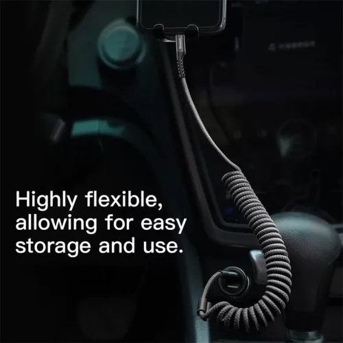 Baseus Fish Eye spring USB-A / Lightning 2A cable 1m - black-6953156277397 4 kép