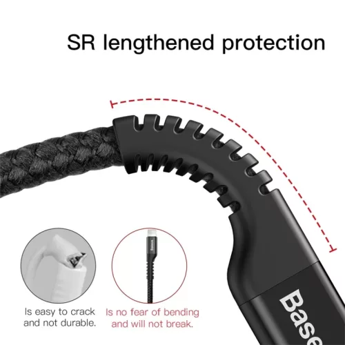 Baseus Fish Eye spring USB-A / Lightning 2A cable 1m - black-6953156277397 8 kép